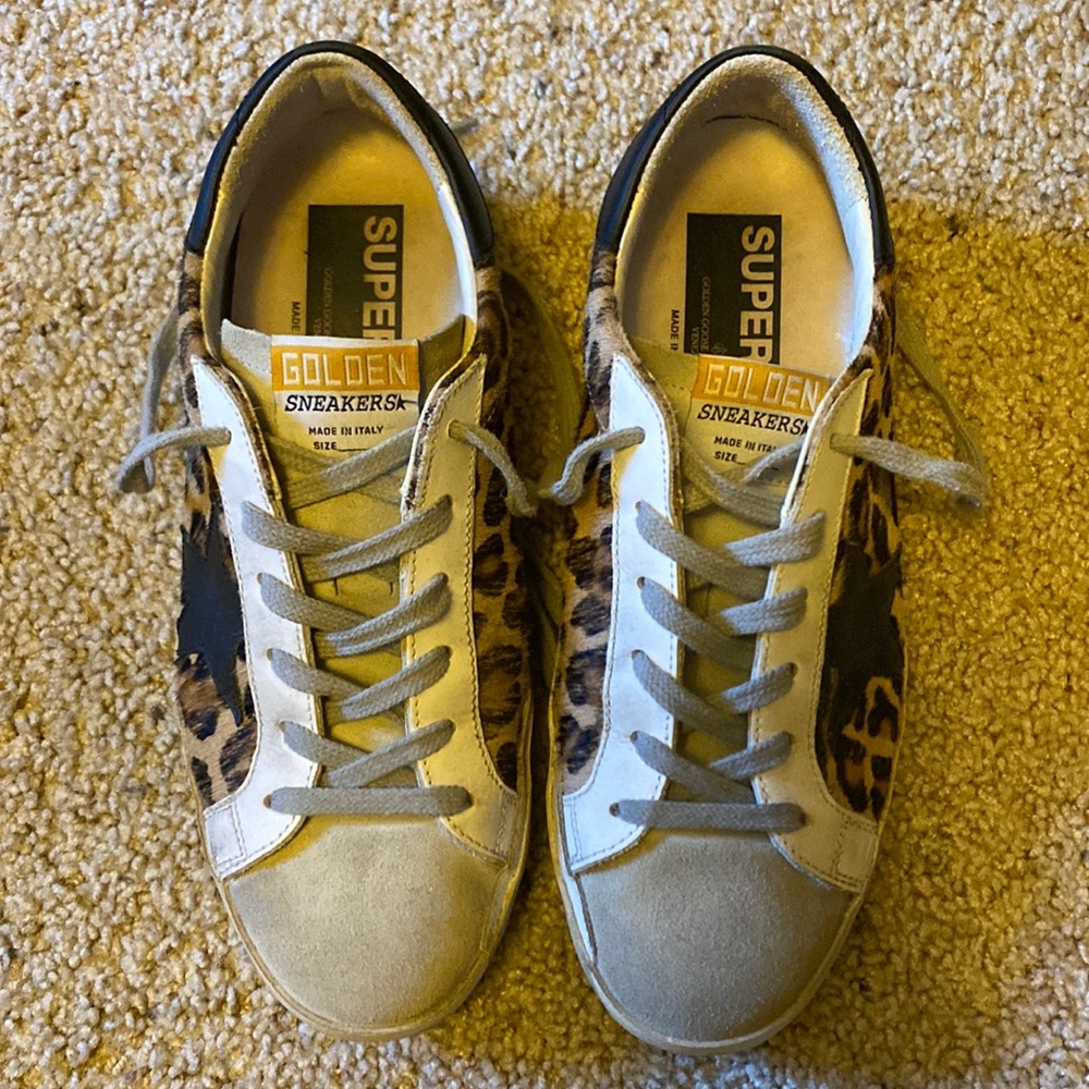 Leopard calf hair Golden Goose Superstar 38
